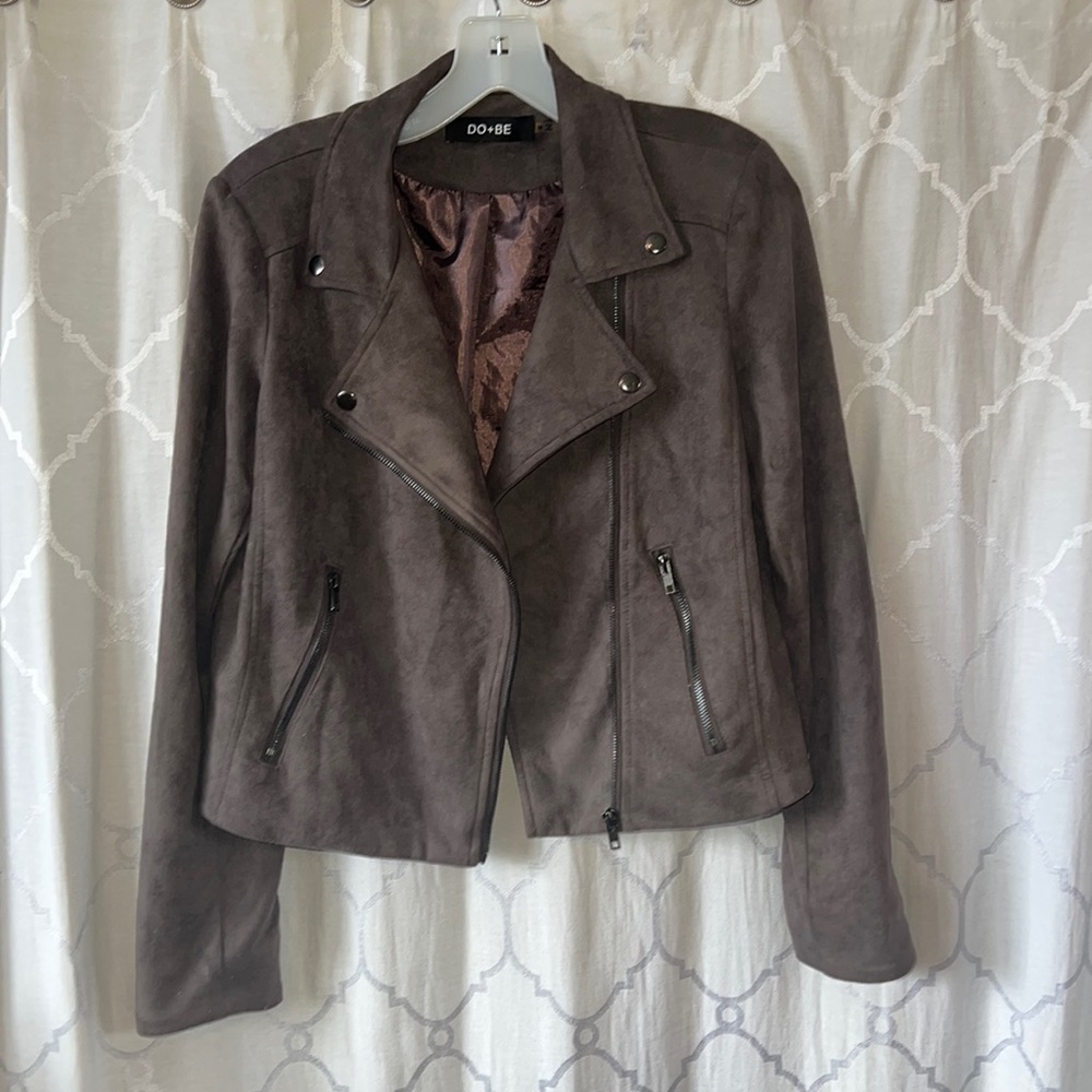 DO + BE moto style suede jacket